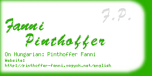 fanni pinthoffer business card